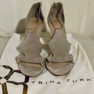 Trina Turk tan suede 
4” heels
7 1/2